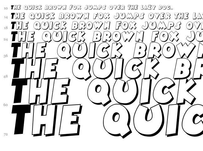 Danger Mouse font waterfall